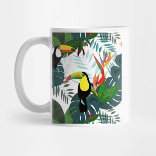 Toucan and bird of paradise flowers Tropical Forest colorful summer Mug